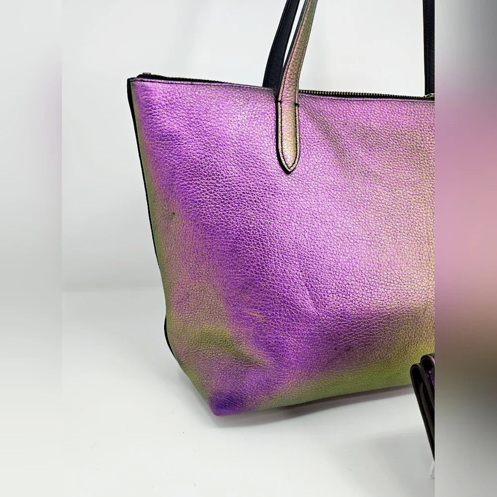 RARE! Bespoke Coach Hologram Oil Slick Taylor Tote & Wallet Set w/ Rexy Charm - Picture 9 of 17